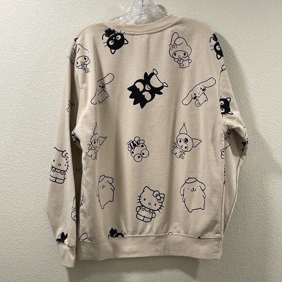 NEW SANRIO HELLO KITTY & FRIENDS Adult Pullover Sweatshirt, Tan/Black - M - Picture 2 of 8